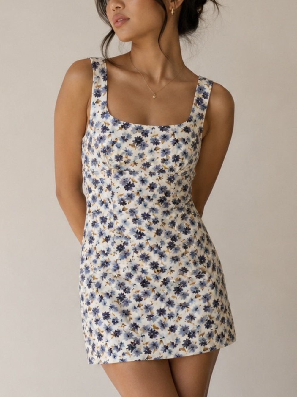 Vintage City Triangles Floral Mini Dress